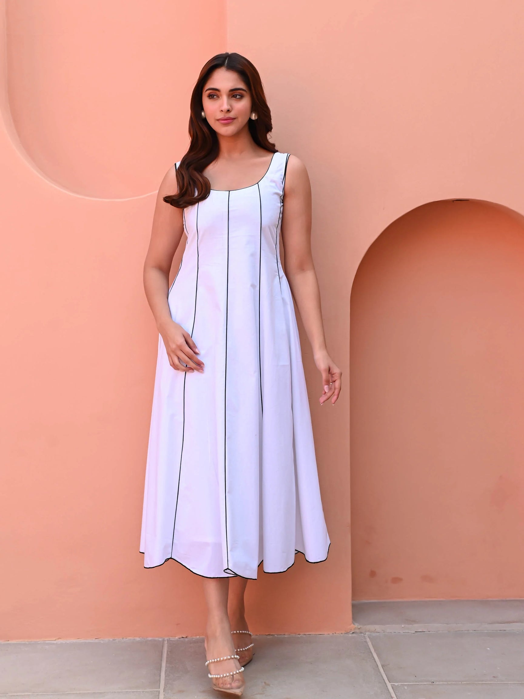Black Rust Tier Cotton Dress