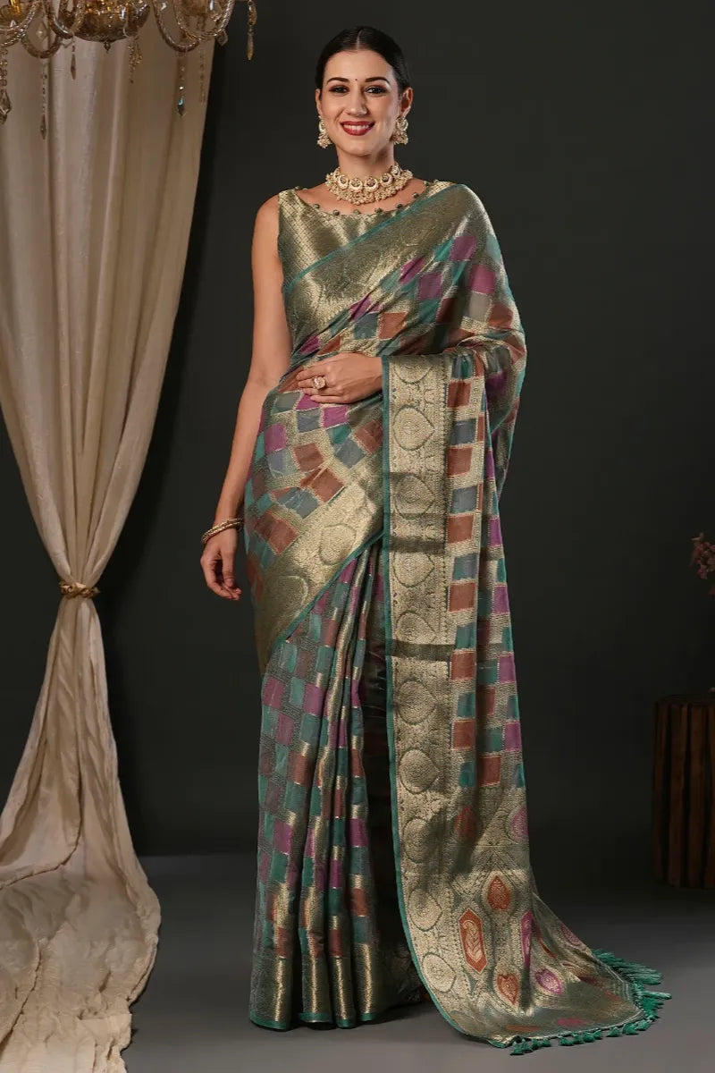 Woven Design Organza Saree